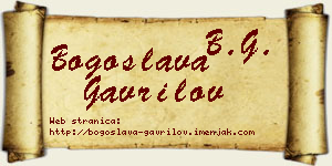 Bogoslava Gavrilov vizit kartica